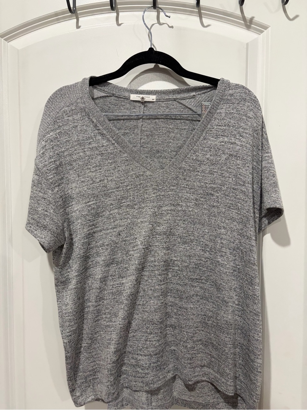 rag & bone Heather Gray V-Neck Short Sleeve Top